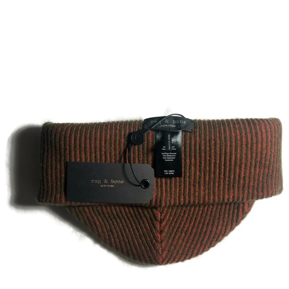 NWT rag & bone Finch Beanie Army Green Combo - Picture 7 of 8